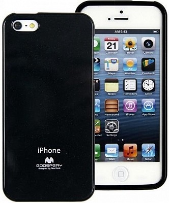 Pouzdro / obal Mercury Jelly Case Apple iPhone 5 / 5s / SE černé