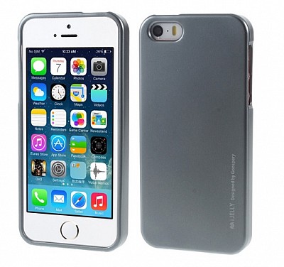 Pouzdro / obal Mercury iJelly Metal Apple iPhone 5 / 5s / SE šedý