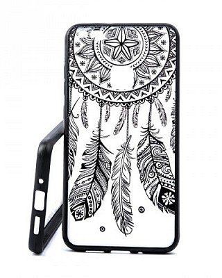 Zadní silikonový kryt/obal Lace case design 3 pro Huawei Y7 černý