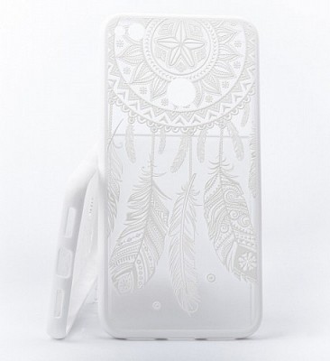 Zadní silikonový kryt/obal Lace case design 3 pro Huawei Y7 bílý