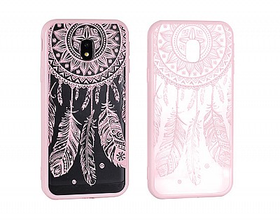 Zadní silikonový kryt/obal Lace case design 3 pro Huawei Y5/Y6 (2017) růžový