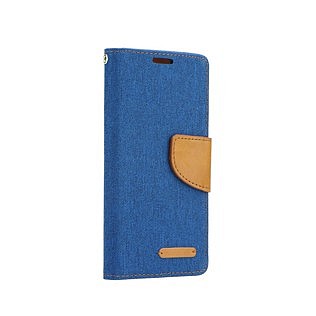 Knížkové flipové pouzdro/obal Canvas book case pro Huawei P8 Lite modré