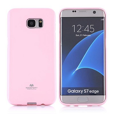 Pouzdro / obal Mercury Jelly Case Samsung S7 Edge světle růžový