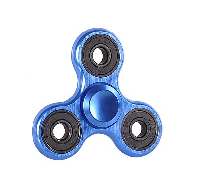 Fidget Spinner - kov - 3 ramenný - modrý