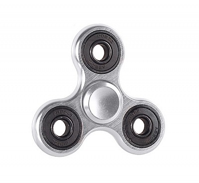 Fidget Spinner - kov - 3 ramenný - stříbrný