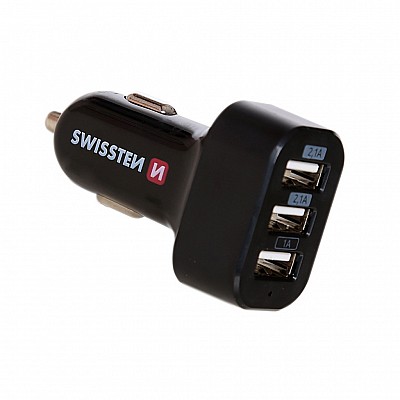 Nabíječka do auta SWISSTEN cl adaptér 3xUSB 5,2A POWER