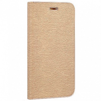 Kvalitní knížkový kryt / obal -vennus pocket - pro Samsung galaxy A3 (2017) zlatý