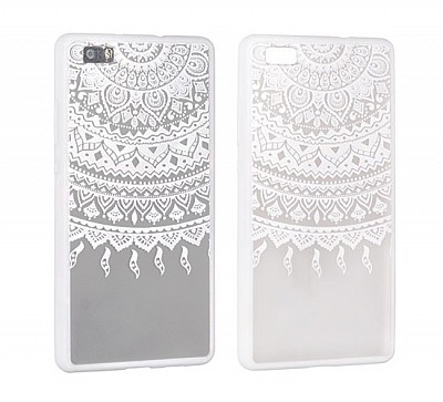 Zadní silikonový kryt/obal Lace case design 1 pro Huawei P10 bílý