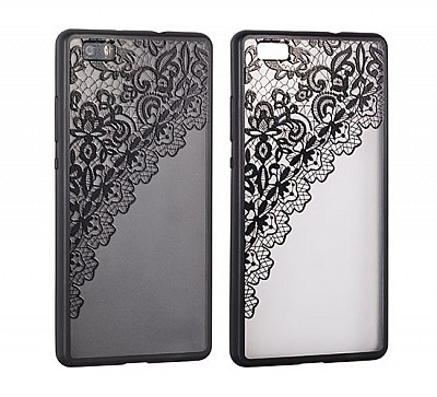 Zadní silikonový kryt/obal Lace case design 2 pro Samsung S7 Edge černý