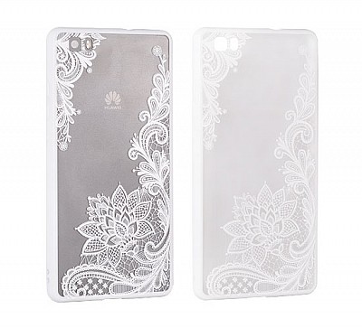 Zadní silikonový kryt/obal Lace case design 4 pro Huawei Y5/Y6 (2017) bílý