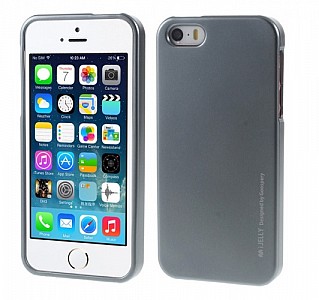 Pouzdro / obal Mercury iJelly Metal Apple iPhone 5 / 5s / SE šedý