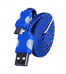Šňůrkový datový kabel USB typu C s LED konektory 1 m modrý