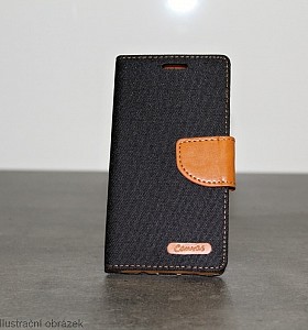 Knížkové flipové pouzdro/obal Canvas book case pro Iphone X černé