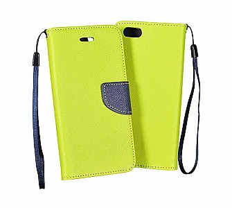 Pouzdro / obal FANCY Pocket pro Huawei Y5 II (2016) limetka/modrá