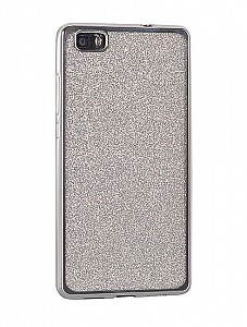 Gumové pouzdro/obal Glitter Elektro case pro Samsung A5/A8 (2018) stříbrné