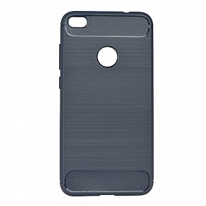 Gumový kryt se vzorem karbonu a leštěného kovu pro Iphone X šedý