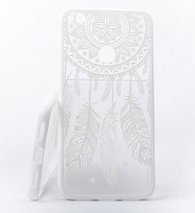 Zadní silikonový kryt/obal Lace case design 3 pro Huawei Y7 bílý