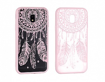 Zadní silikonový kryt/obal Lace case design 3 pro Samsung J7 (2017) růžový