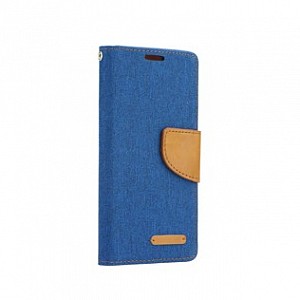 Knížkové flipové pouzdro/obal Canvas book case pro Iphone 6/6S navy modré