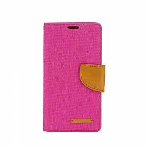 Knížkové flipové pouzdro/obal Canvas book case pro Huawei P8/P9 Lite 2017 růžové