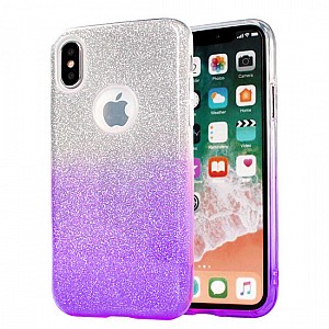 Gumové pouzdro/ obal Bling Back case pro Samsung A6 Plus (2018) třpytivé fialové