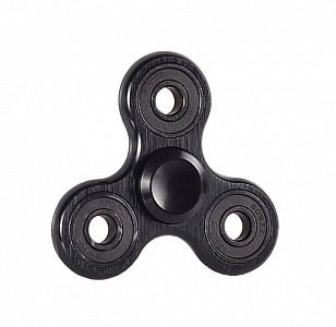 Fidget Spinner - kov - 3 ramenný - černý