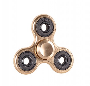 Fidget Spinner - kov - 3 ramenný - zlatý