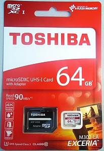 Paměťová karta Toshiba Micro SDXC 64GB 90MB/s UHS-I U3 + adaptér