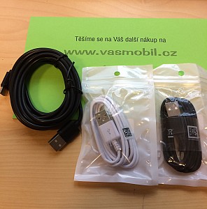 Datový kabel USB typu C - 1m - bílý/ černý