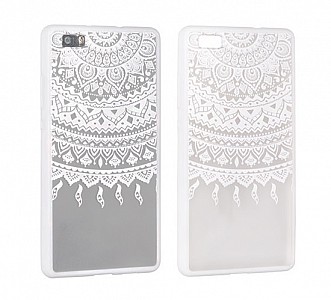 Zadní silikonový kryt/obal Lace case design 1 pro Iphone 6 bílý