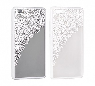 Zadní silikonový kryt/obal Lace case design 2 pro Huawei P10 bílý