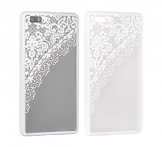 Zadní silikonový kryt/obal Lace case design 2 pro Iphone 6 bílý
