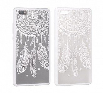 Zadní silikonový kryt/obal Lace case design 3 pro Huawei P10 bílý