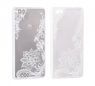 Zadní silikonový kryt/obal Lace case design 4 pro Iphone 7/8 bílý