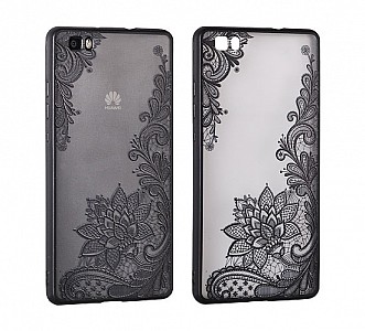 Zadní silikonový kryt/obal Lace case design 4 pro Samsung A5 (2016) černý