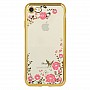Zadní silikonové pouzdro/obal Flower case Iphone 5 zlatý