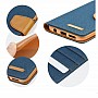 Knížkové flipové pouzdro/obal Canvas book case pro Iphone 6/6S navy modré