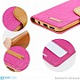 Knížkové flipové pouzdro/obal Canvas book case pro Iphone 5/5S/5SE růžové