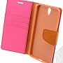 Knížkové flipové pouzdro/obal Canvas book case pro Iphone 5/5S/5SE růžové